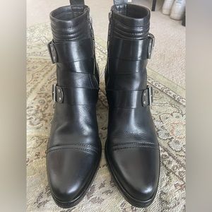 Rachel Zoe black booties. Size 8.5. Block heel with silver hardware